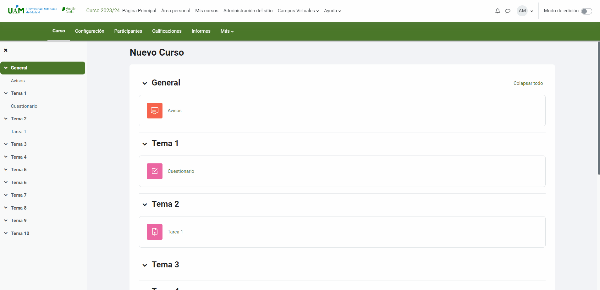 Configurar Recurso o Actividad
