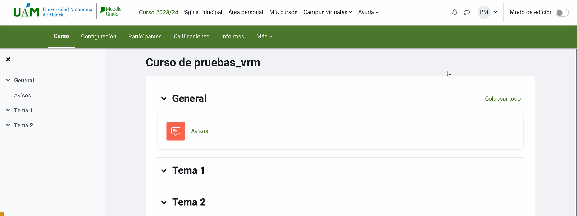 Cambiar rol a estudiante