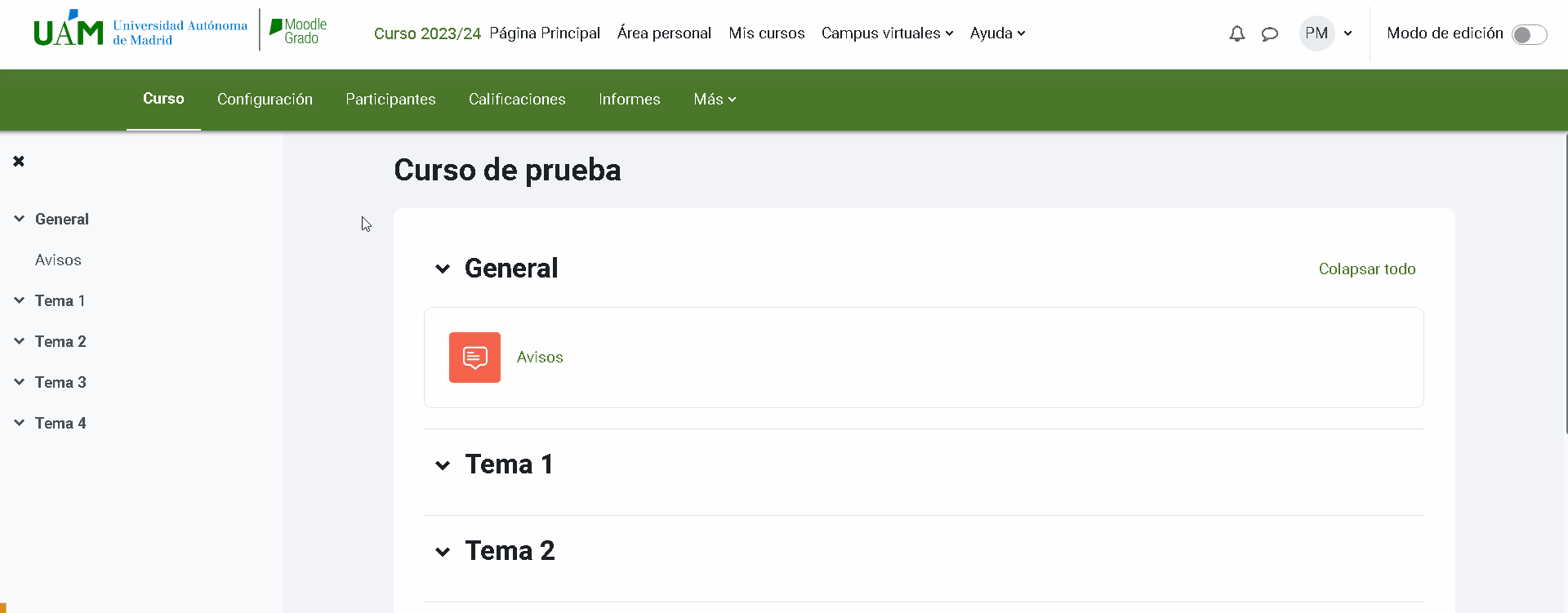 Habilitar grupos