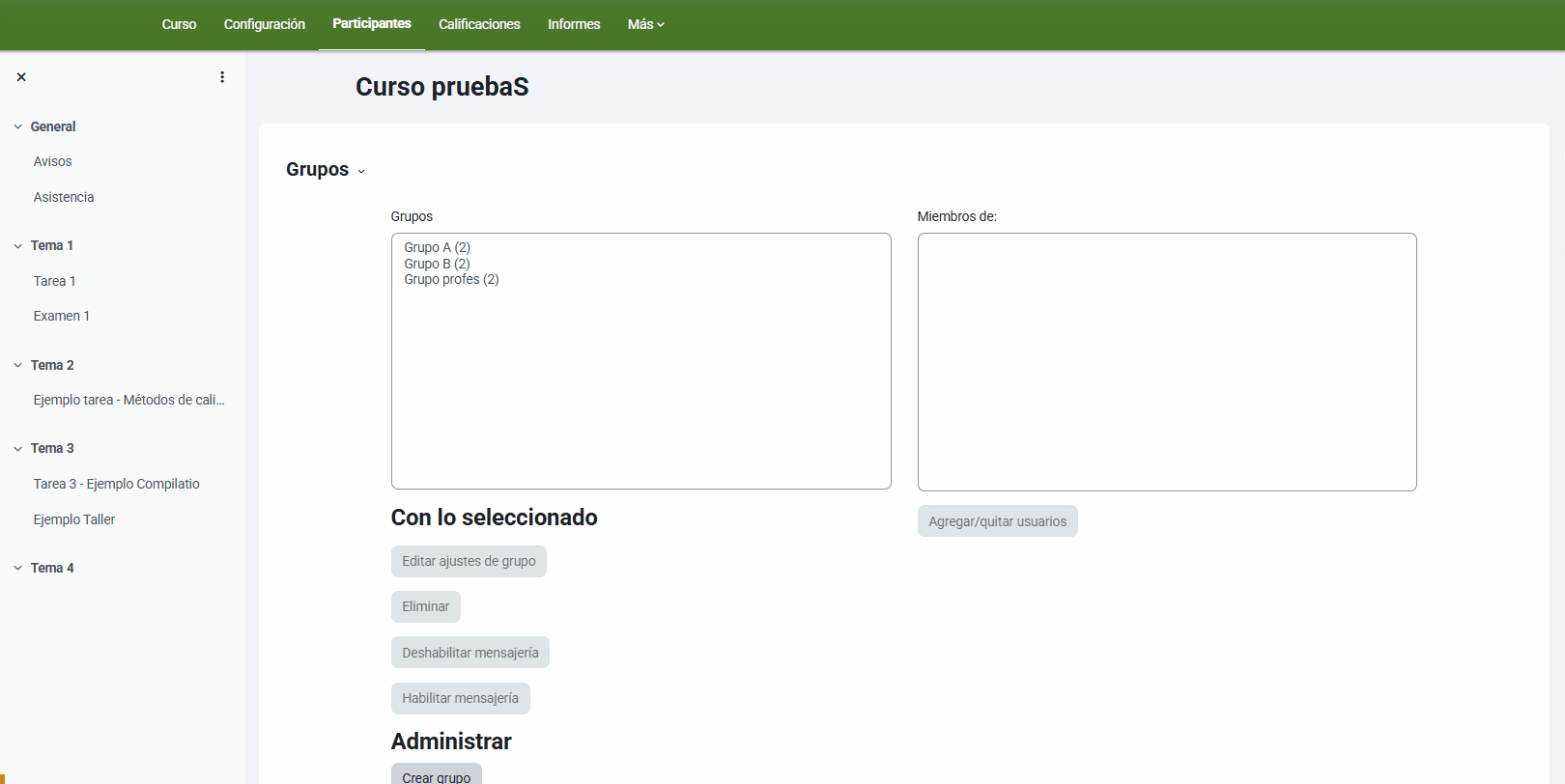 Cómo crear un agrupamiento