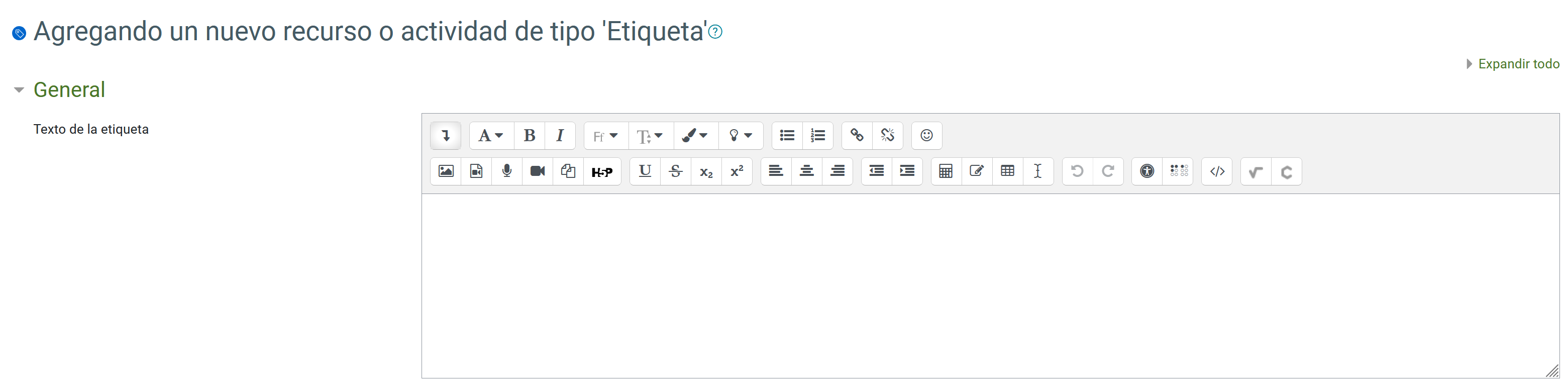 Datos a completar en etiqueta