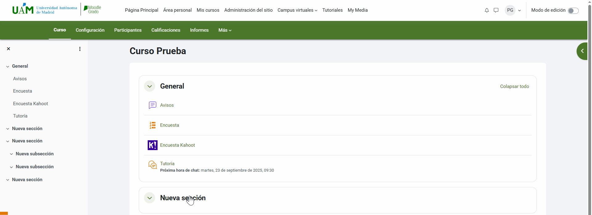 Acceder a una sala de chat en Moodle