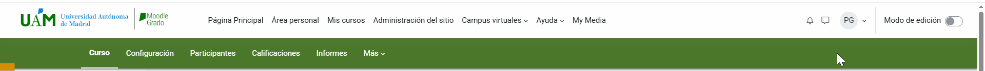 Activar edición en Moodle