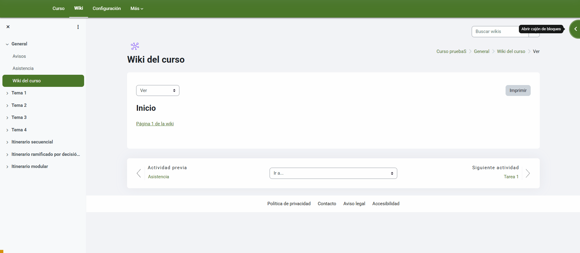Editar la página de una wiki