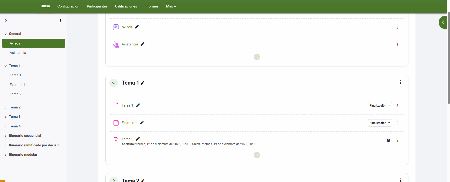 Accediendo a la calificación de una tarea
