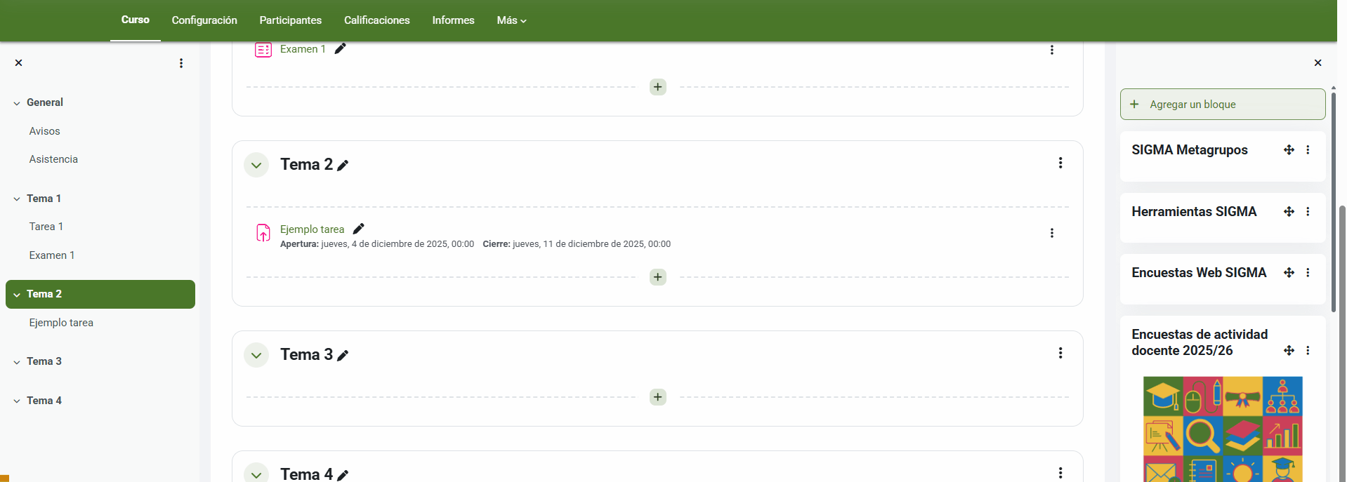 Entramos en la Configuración de la tarea y cambiamos el Método de calificación desde Calificación avanzada