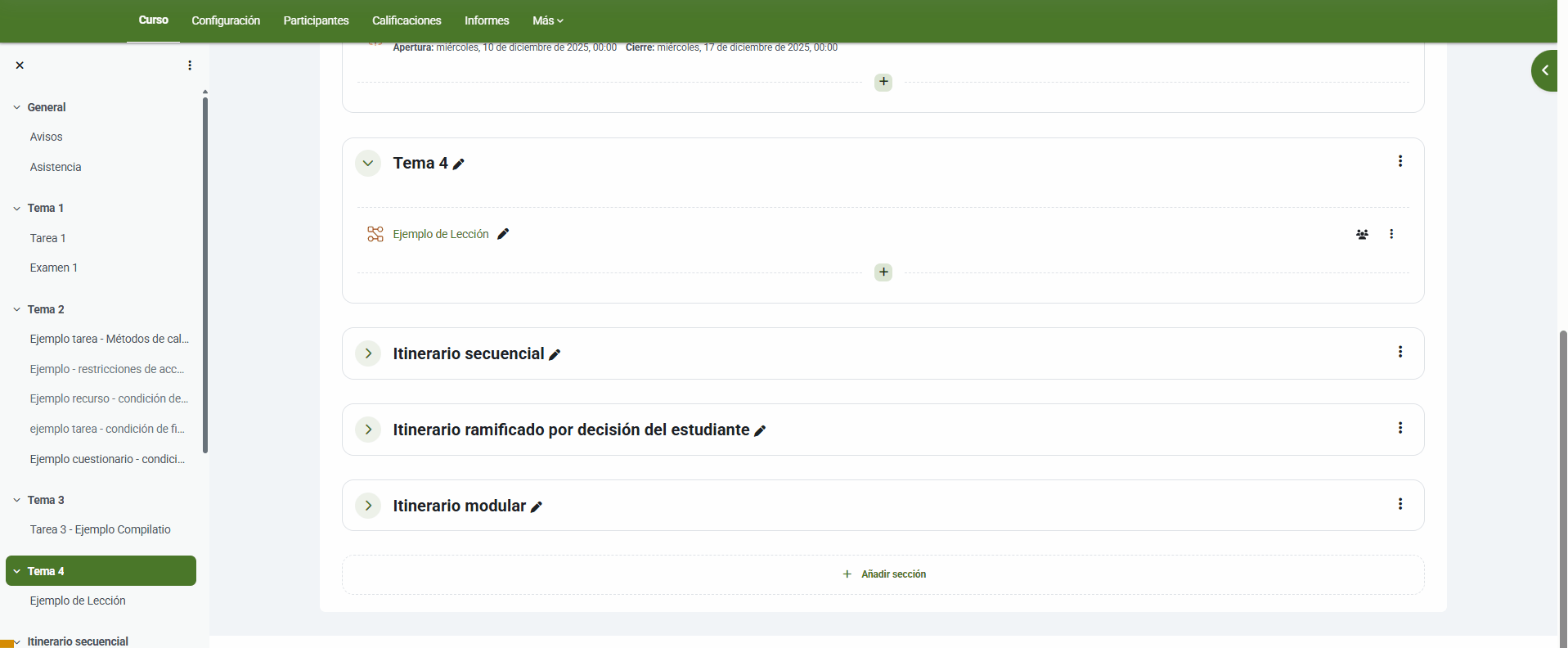 Crear un taller en Moodle