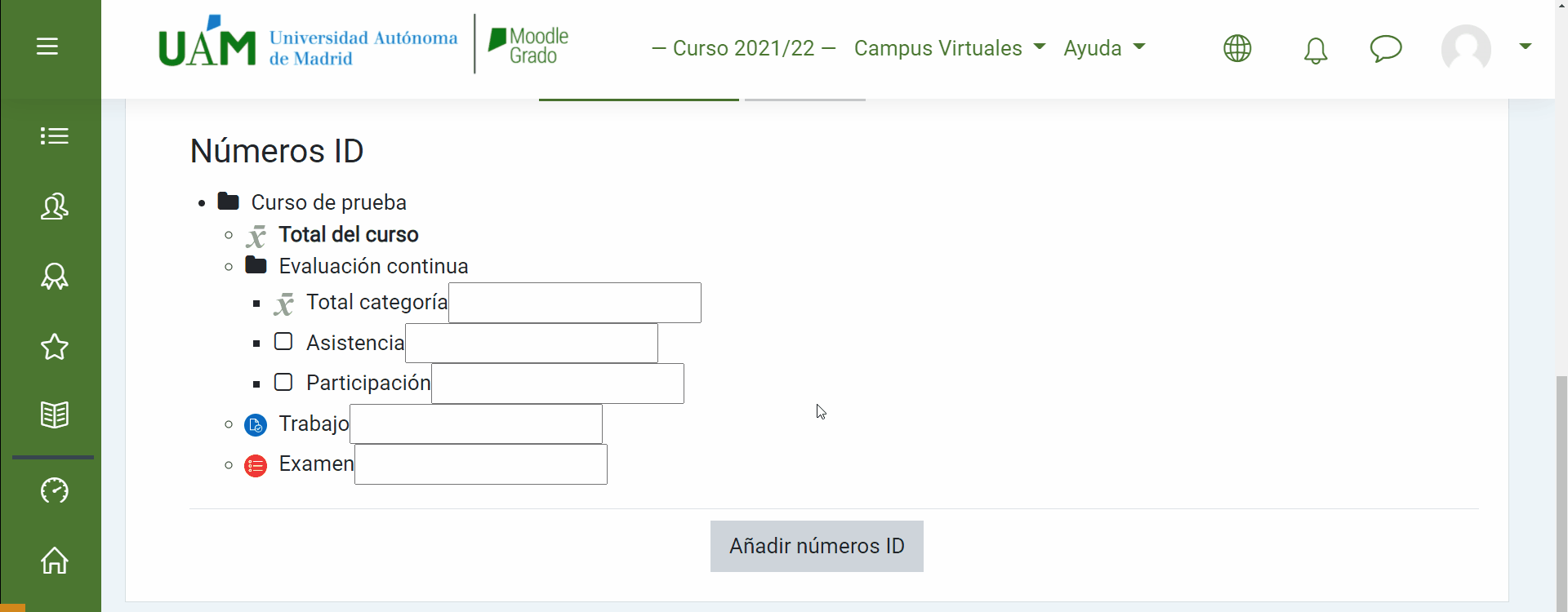 Asignación de IDs