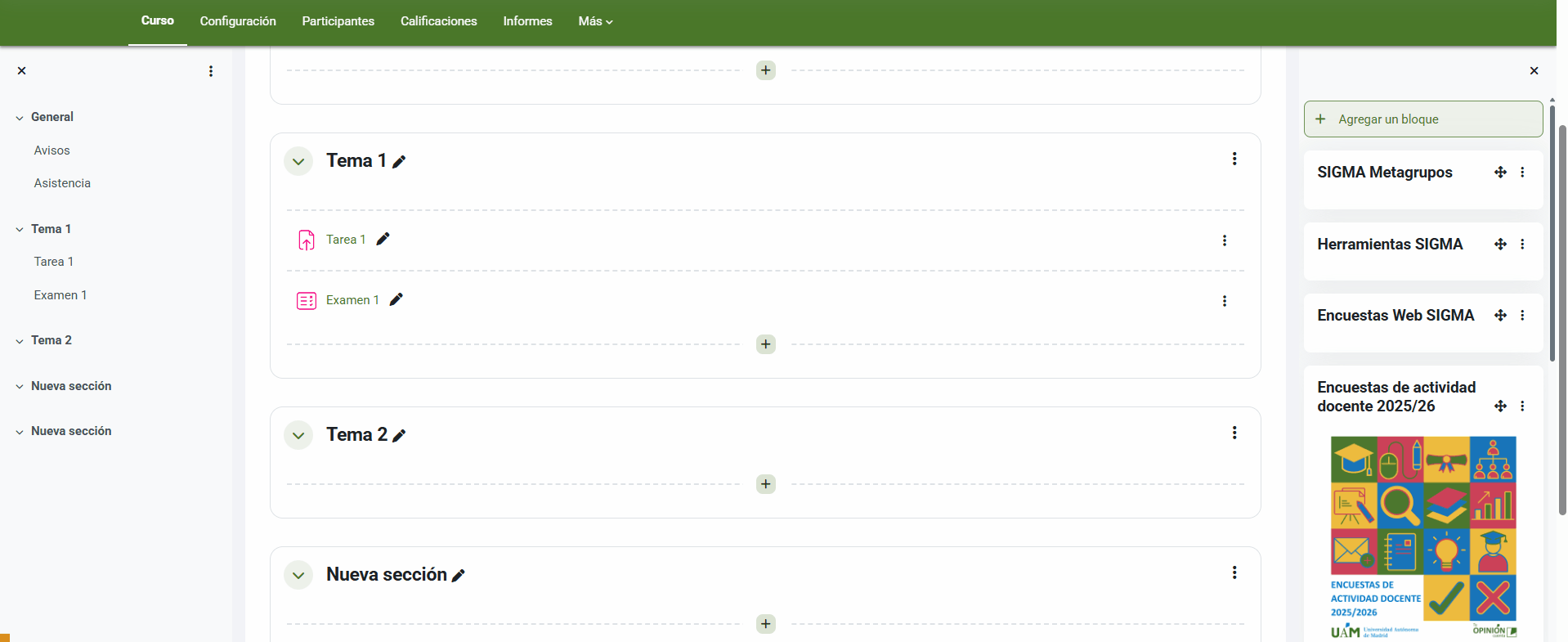 Editamos los ajustes de la tarea y vamos al menú Calificación