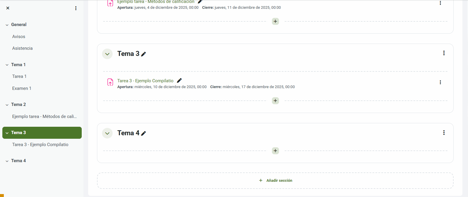 Activar Compilatio en una tarea