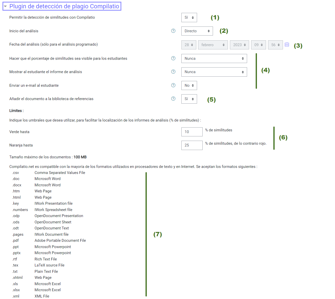 Configuración Tarea Antiplagio