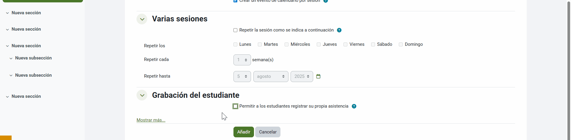 Los estudiantes pueden registrar su asistencia