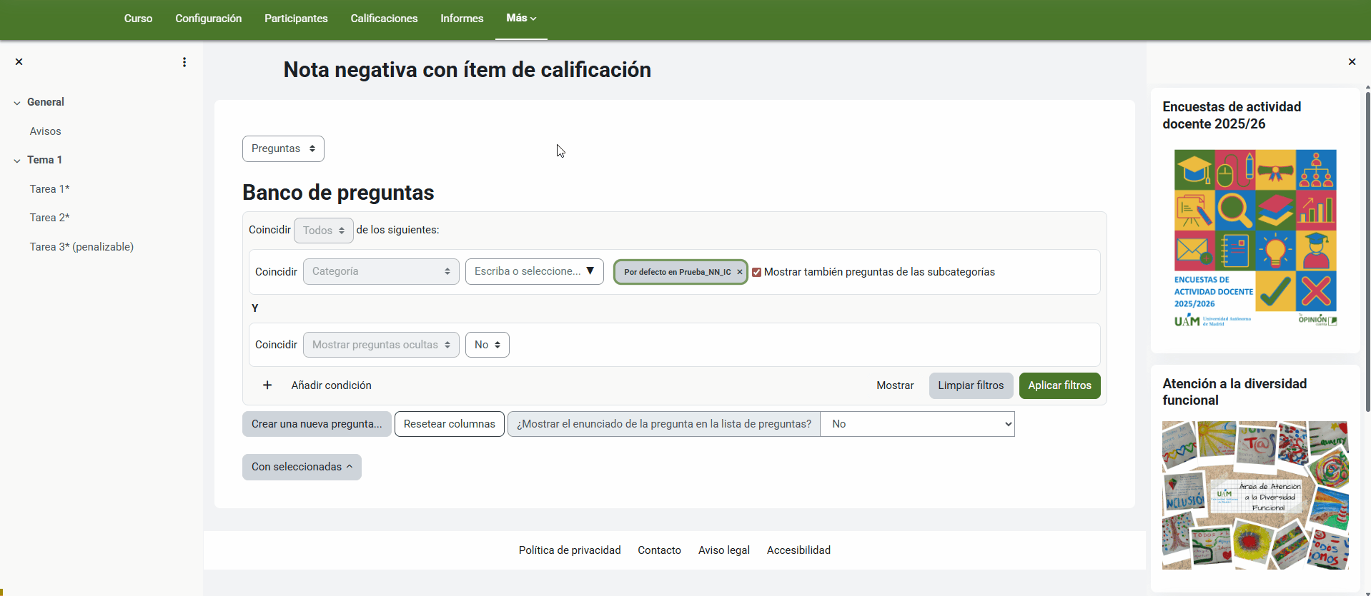 Cómo importar el Banco de preguntas