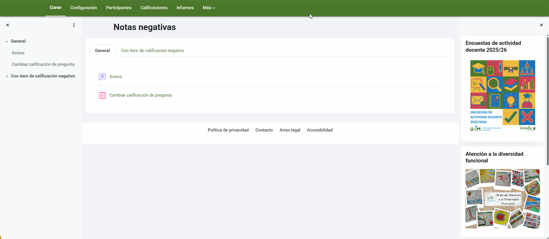 Cómo cambiar la puntuación obtenida por un estudiante en una pregunta