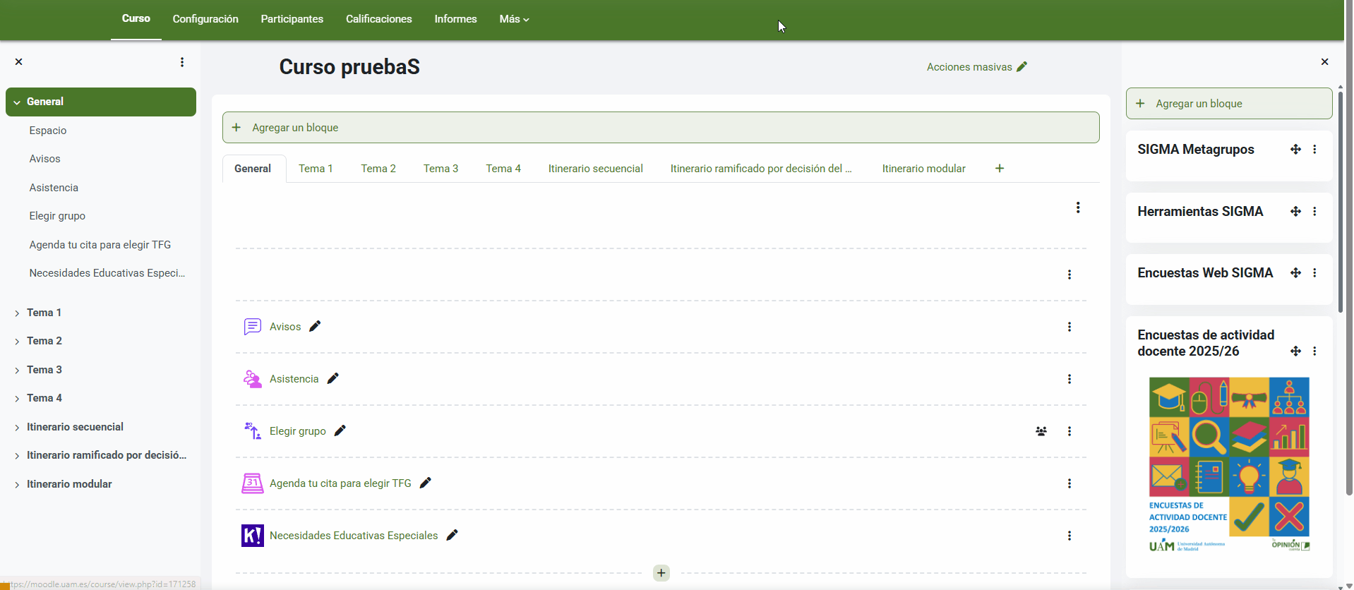 Añadir una consulta a Moodle
