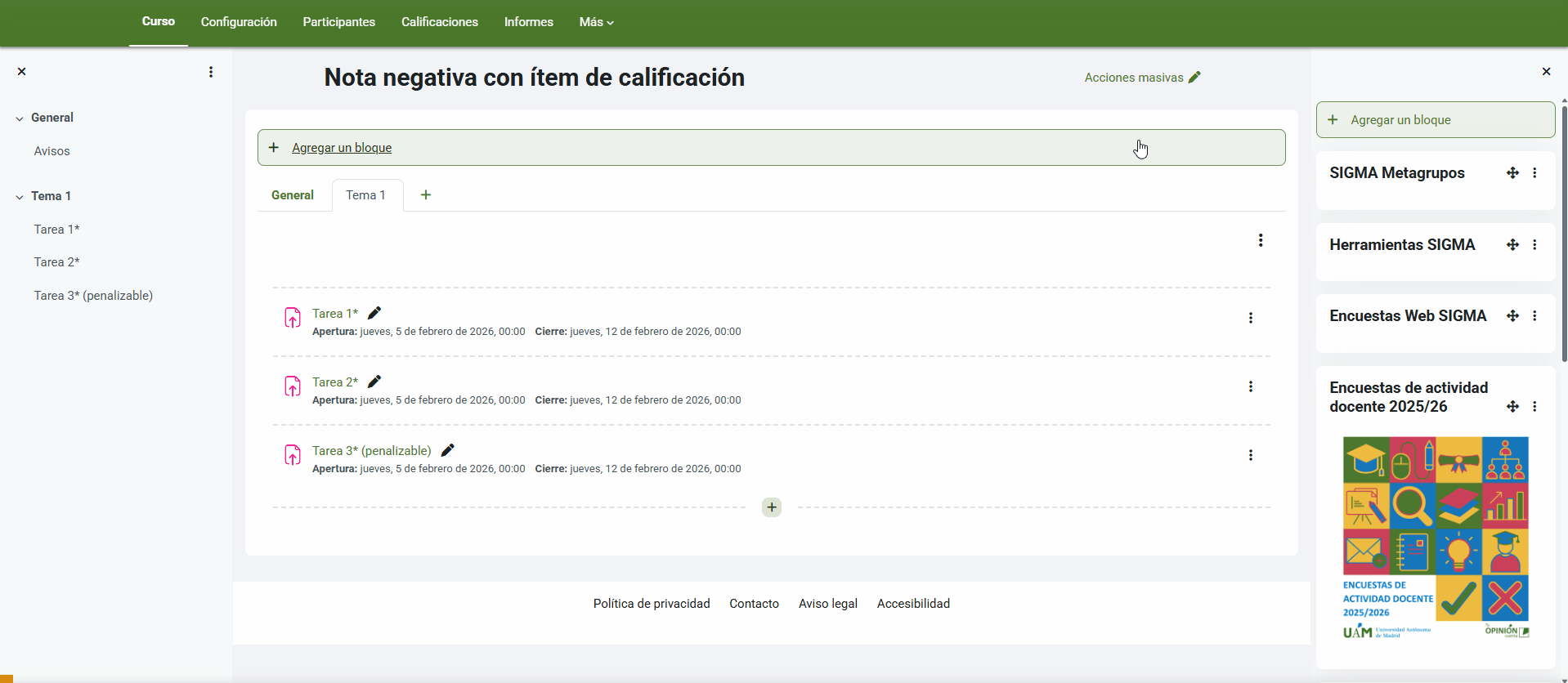 Cómo ocultar las calificaciones en un curso