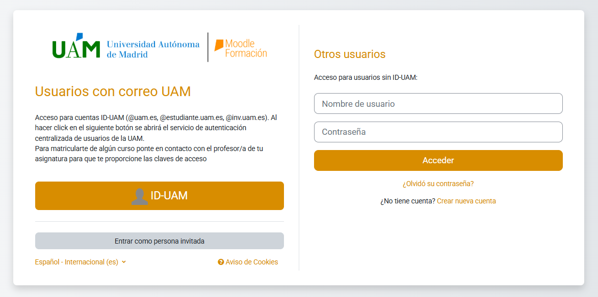 Acceso a Moodle formación